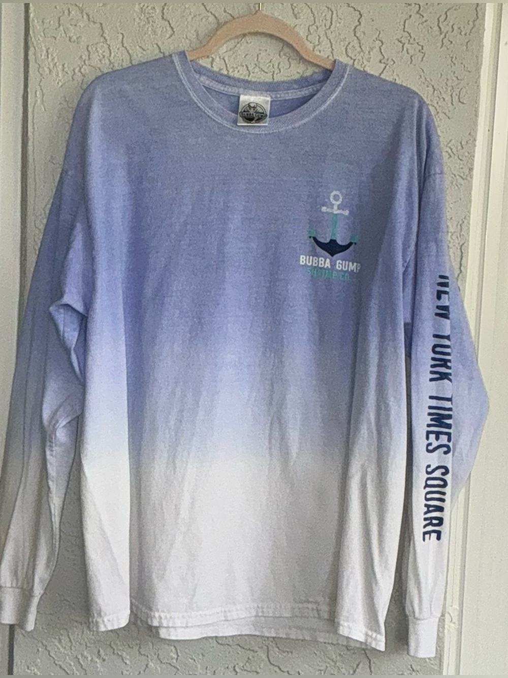 Bubba Gump Shrimp Co. Ombre Anchor Long Sleeve Tee - Lavender to White